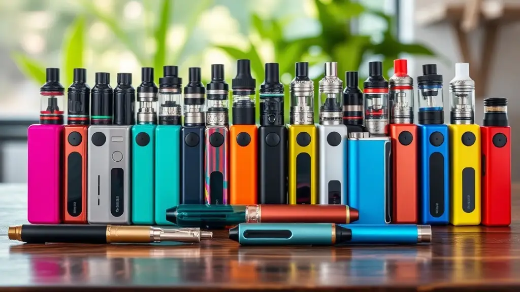 A detailed image showcasing a variety of vape products designed and manufactured to meet US market standards, highlighting compliance and quality.