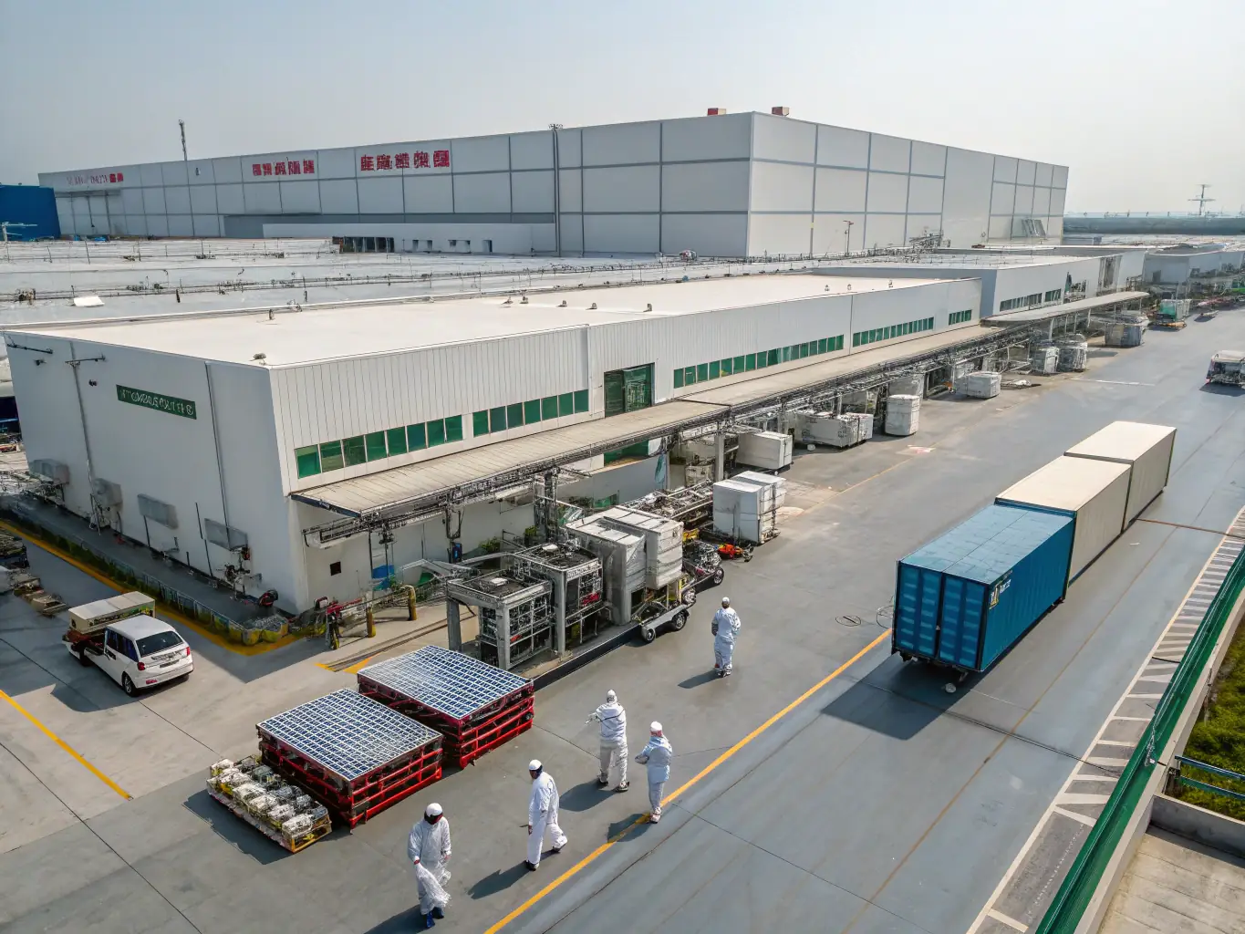 A cleanroom environment in a Chinese vape factory, showcasing advanced manufacturing equipment and technicians in sterile attire, emphasizing the commitment to quality and hygiene in vape production.